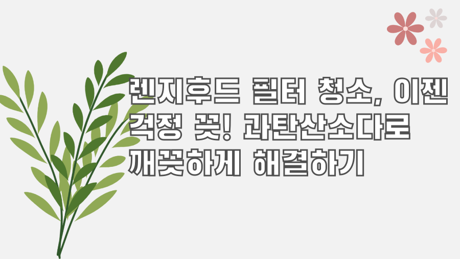 렌지후드 필터 청소, 이젠 걱정 끗! 과탄산소다로 깨끗하게 해결하기