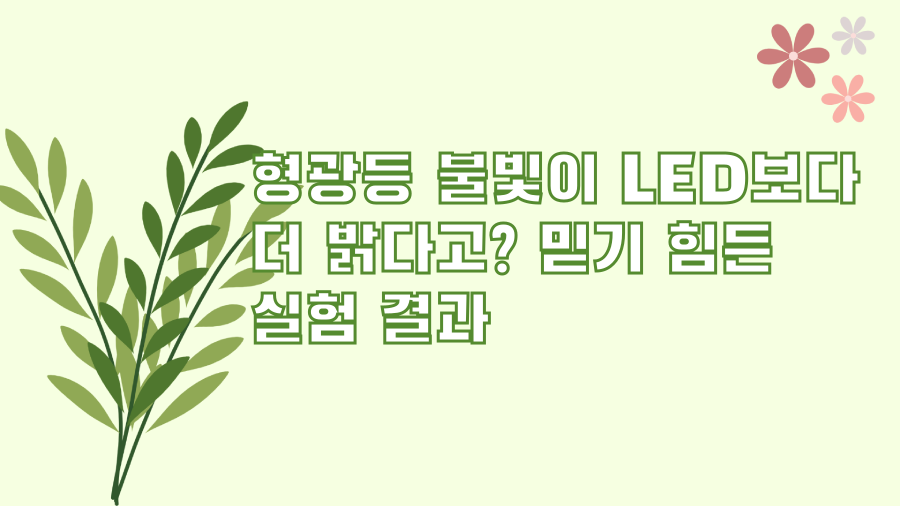 형광등 불빛이 LED보다 더 밝다고? 믿기 힘든 실험 결과