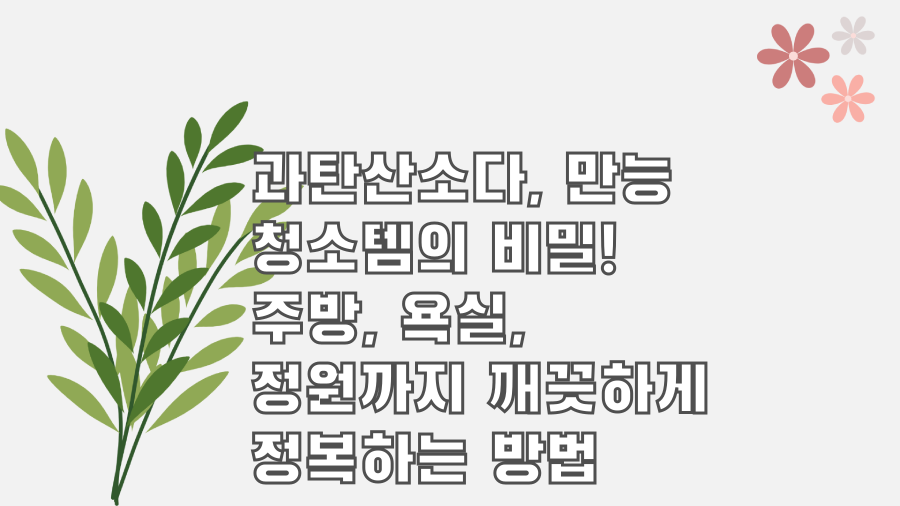 과탄산소다, 만능 청소템의 비밀! 주방, 욕실, 정원까지 깨끗하게 정복하는 방법