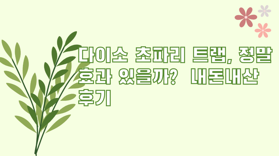 다이소 초파리 트랩, 정말 효과 있을까? 내돈내산 후기