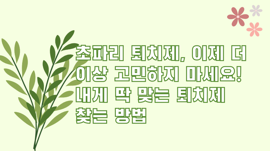 초파리 퇴치제, 이제 더 이상 고민하지 마세요! 내게 딱 맞는 퇴치제 찾는 방법