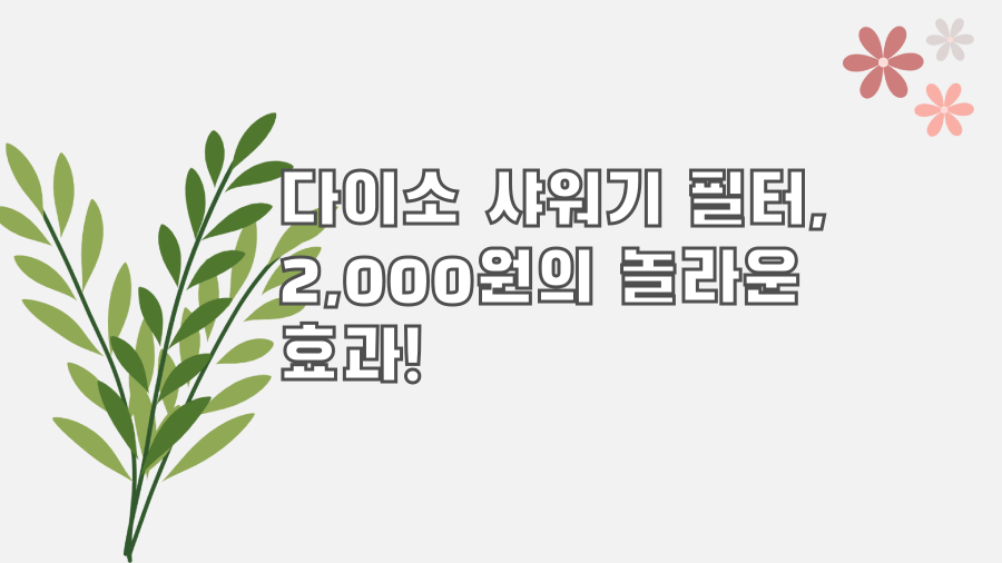 다이소 샤워기 필터, 2,000원의 놀라운 효과!