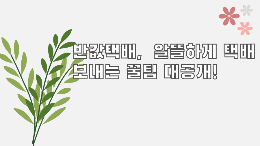 반값택배, 알뜰하게 택배 보내는 꿀팁 대공개!