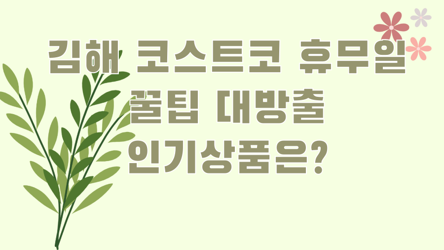 김해 코스트코 휴무일 꿀팁 대방출 인기상품은?